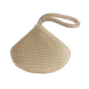 Jessica McClintock Gunne Sax Metallic Gold Beaded Clutch Wristlet